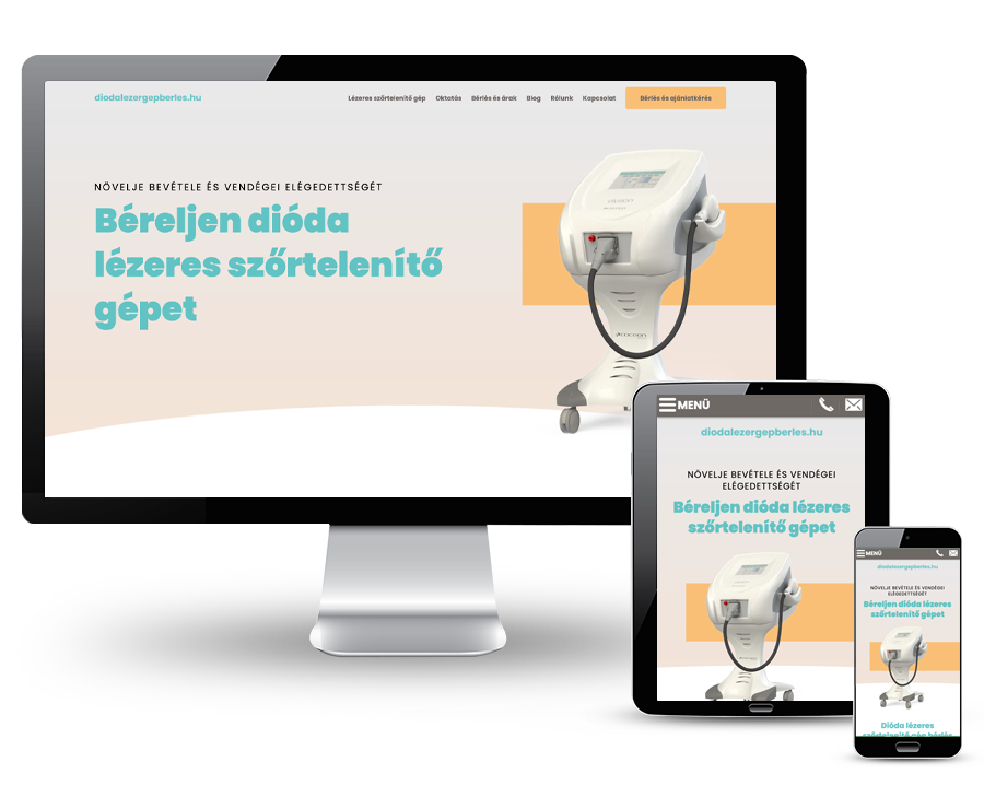 Diodalezergepberles.hu - Elysion Pro dióda lézeres szőrtelenítő gép bérlés - reszponzív honlapkészítés