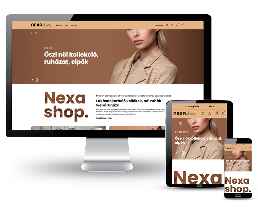 Nexashop.hu - Lakásdekoráció kellékek széles választéka - reszponzív webáruház készítése