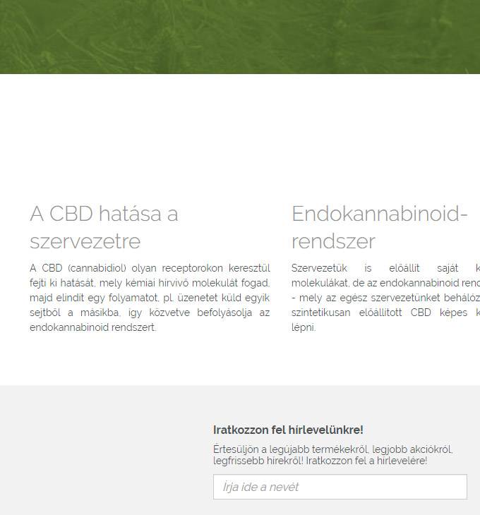 Cbdisland.eu - CBD-olaj, magok, palánták - reszponzív webáruház készítés