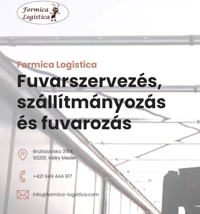 Formica-logistica.com - fuvarszervezés, szállítmányozás és fuvarozás - reszponzív weboldal készítés