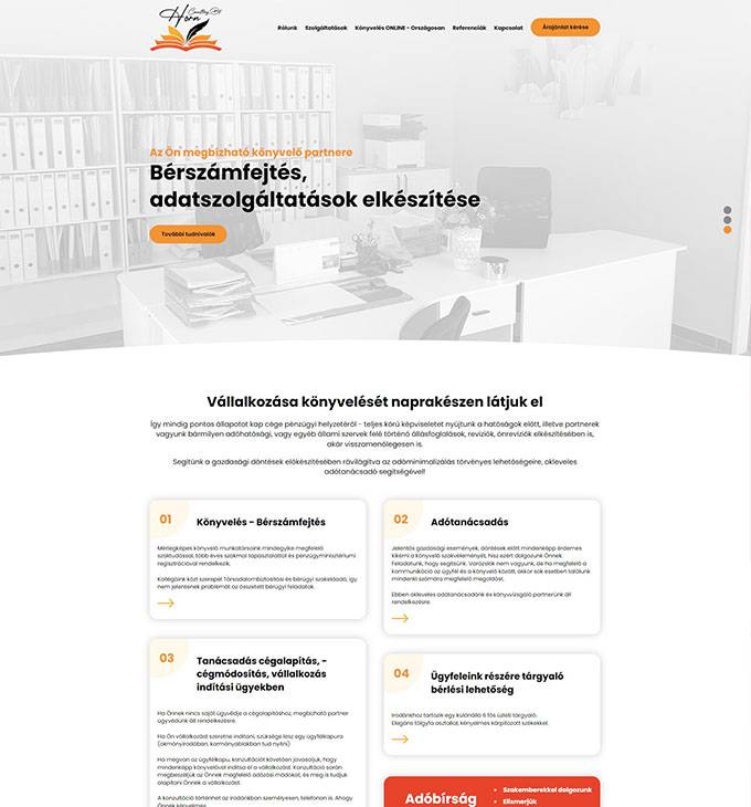 Hornkonyveloiroda.hu - Könyvelés, bérszámfejtés online is - reszponzív honlapkészítés