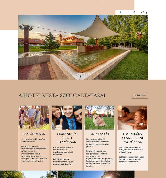 Vestahotel.hu - Termál Hotel Vesta, wellness Tápiószecsőn - reszponzív weboldal készítés