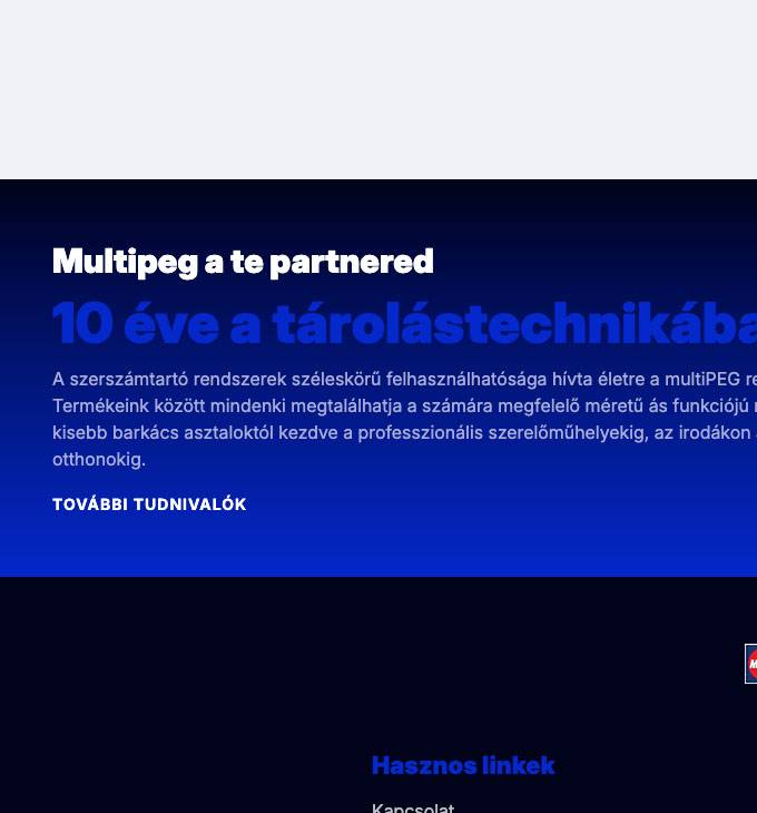 Multipeg.com - MultiPEG tárolástechika - reszponzív webáruház készítés