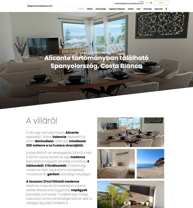 Villapatriciacostablanca.com - Villa Patricia Benissa Costa Blanca, spanyol szállás - reszponzív weboldal készítés